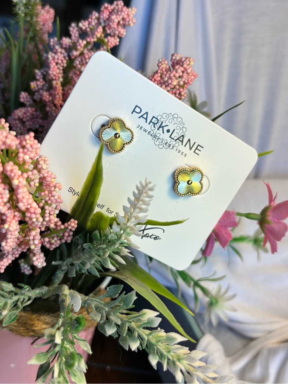 Park Lane Foxy Gold Tone Flower Stud Earrings